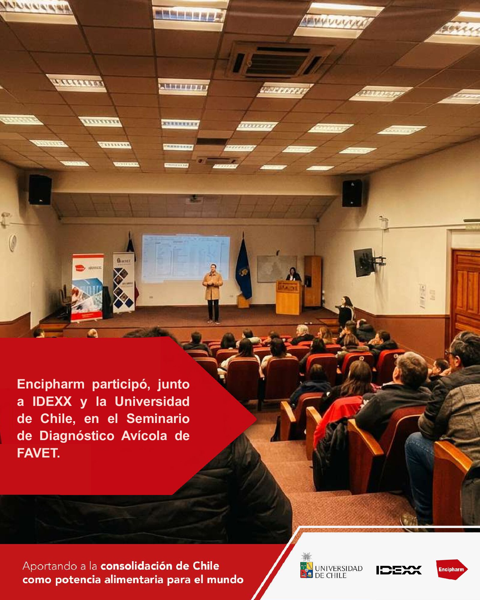 Encipharm participó, junto a IDEXX y la Universidad de Chile, en el Seminario de Diagnóstico Avícola de FAVET